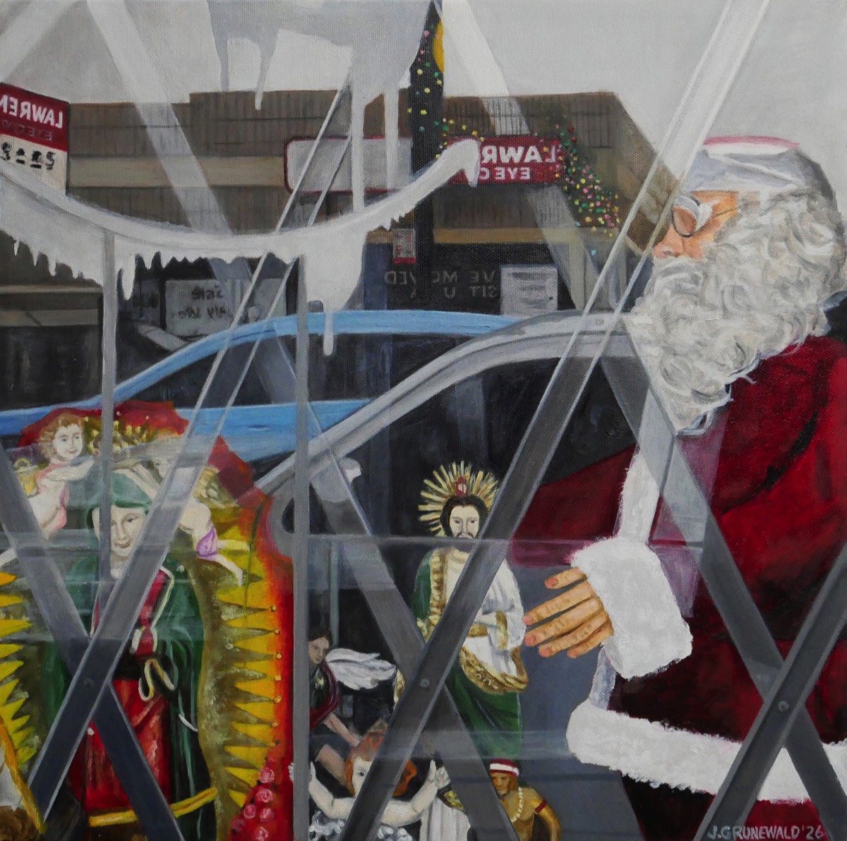 Feilz Navidad on Lawrence Avenue | Oil on canvas 16x16
