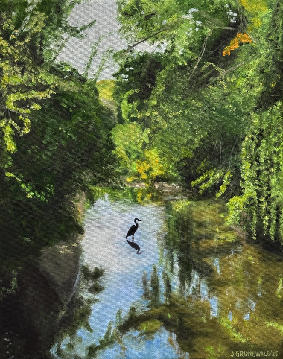 Heron on North Branch | Oil on canvas 11x14 SOLD