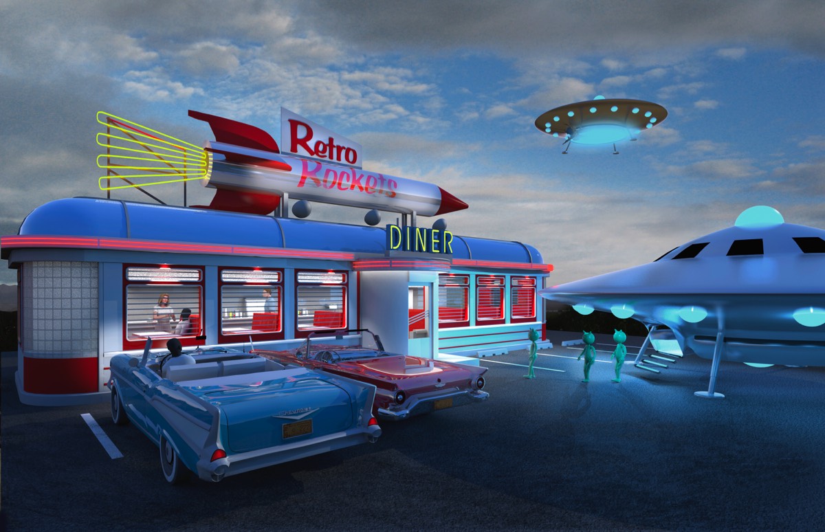 Retro Rockets Diner and visitors